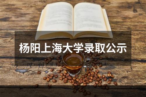 杨阳上海大学录取公示