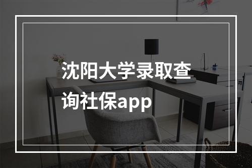 沈阳大学录取查询社保app