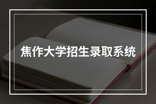 焦作大学招生录取系统