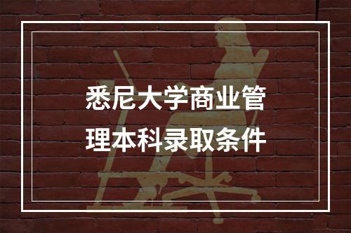 悉尼大学商业管理本科录取条件