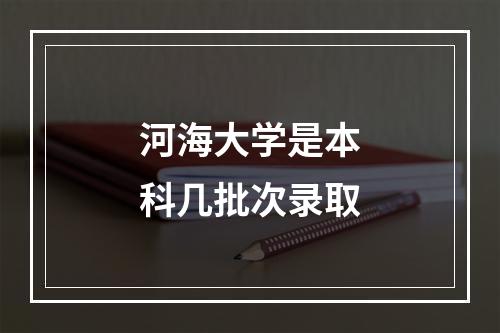 河海大学是本科几批次录取