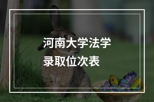 河南大学法学录取位次表