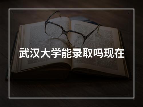 武汉大学能录取吗现在