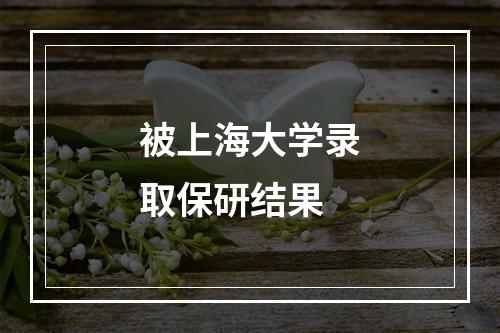 被上海大学录取保研结果