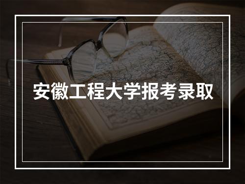 安徽工程大学报考录取