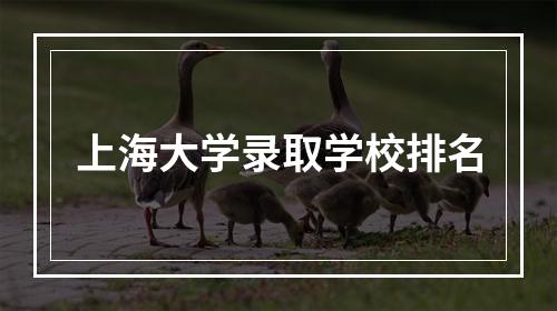 上海大学录取学校排名