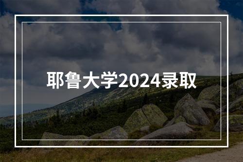 耶鲁大学2024录取