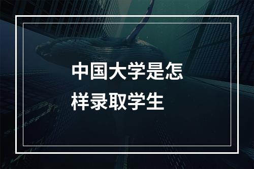 中国大学是怎样录取学生