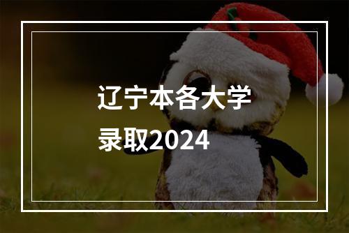 辽宁本各大学录取2024