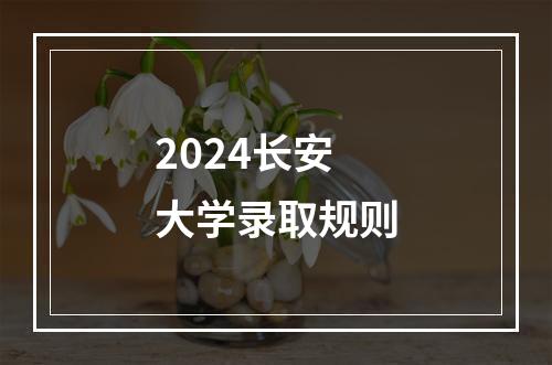 2024长安大学录取规则