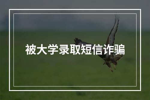 被大学录取短信诈骗