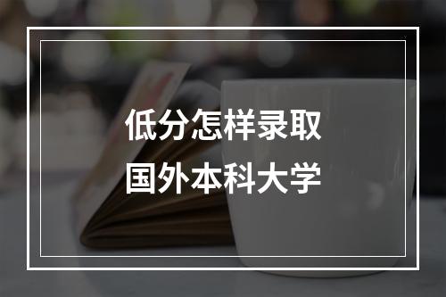 低分怎样录取国外本科大学