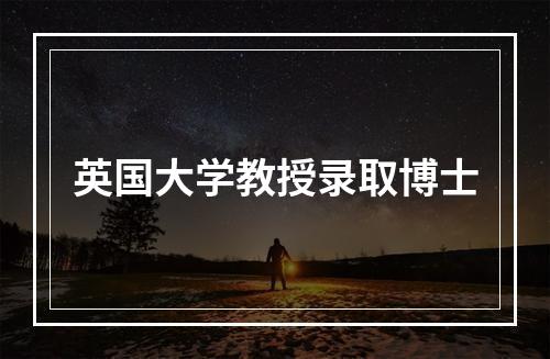 英国大学教授录取博士