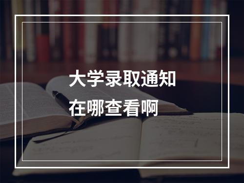 大学录取通知在哪查看啊