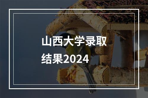 山西大学录取结果2024