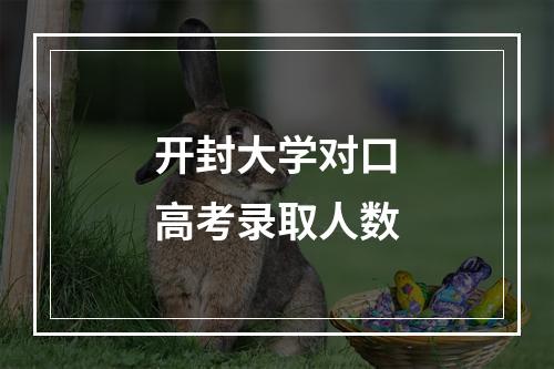 开封大学对口高考录取人数