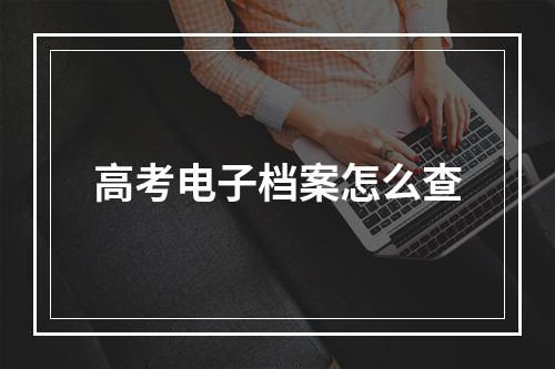 高考电子档案怎么查