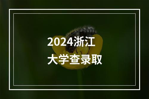 2024浙江大学查录取