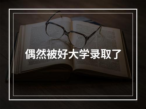 偶然被好大学录取了