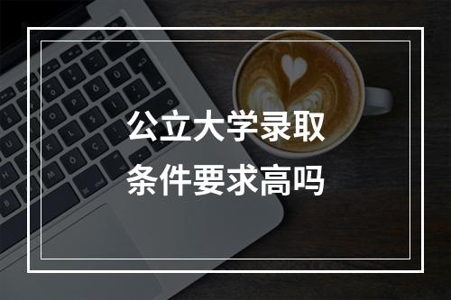 公立大学录取条件要求高吗