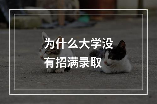 为什么大学没有招满录取