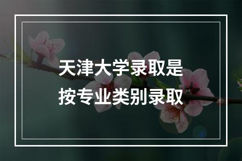 天津大学录取是按专业类别录取