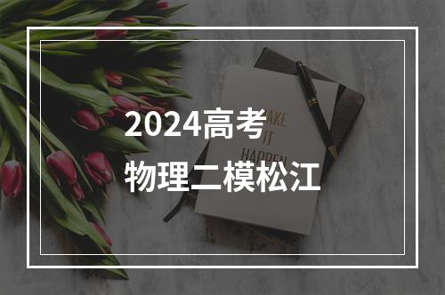 2024高考物理二模松江