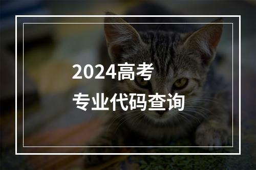 2024高考专业代码查询