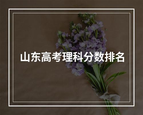 山东高考理科分数排名