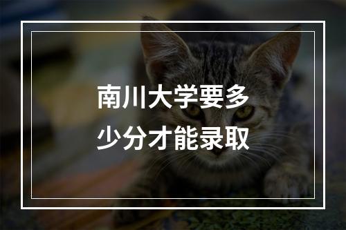 南川大学要多少分才能录取