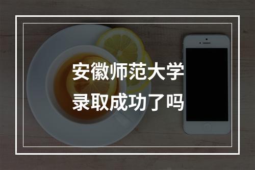 安徽师范大学录取成功了吗