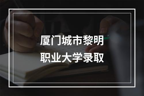 厦门城市黎明职业大学录取