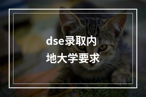 dse录取内地大学要求