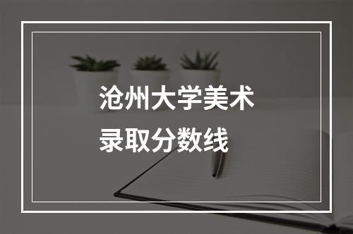 沧州大学美术录取分数线