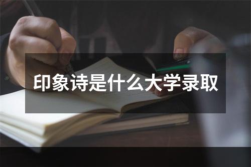 印象诗是什么大学录取