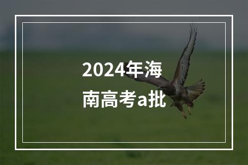 2024年海南高考a批