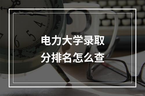 电力大学录取分排名怎么查