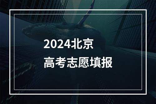 2024北京高考志愿填报