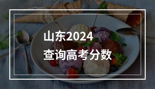 山东2024查询高考分数