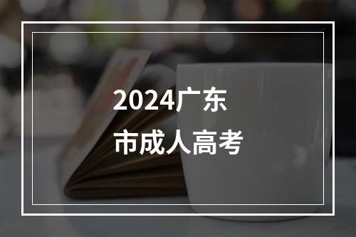 2024广东市成人高考