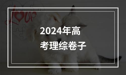 2024年高考理综卷子