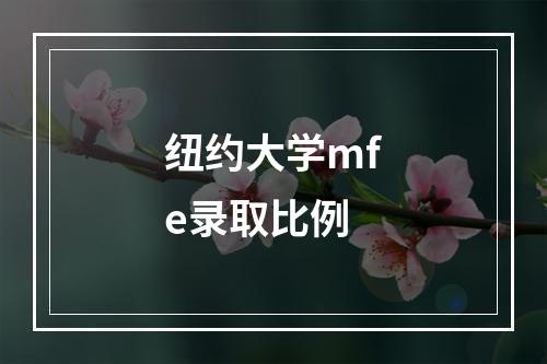 纽约大学mfe录取比例