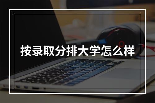 按录取分排大学怎么样