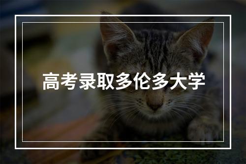 高考录取多伦多大学