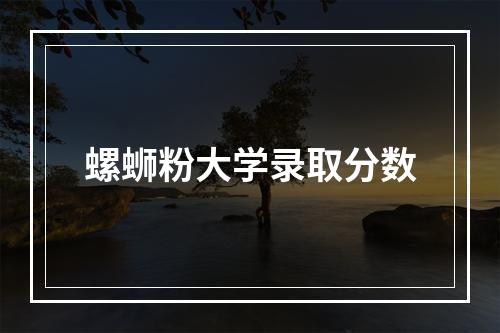 螺蛳粉大学录取分数