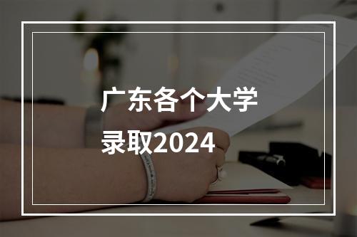 广东各个大学录取2024