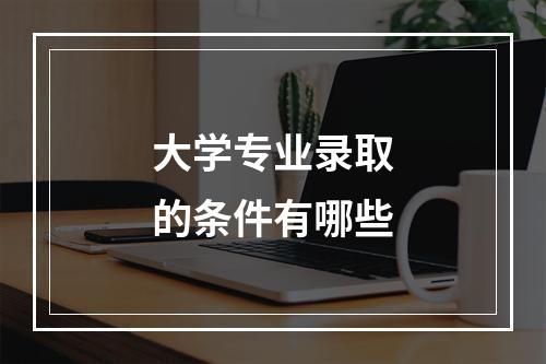 大学专业录取的条件有哪些