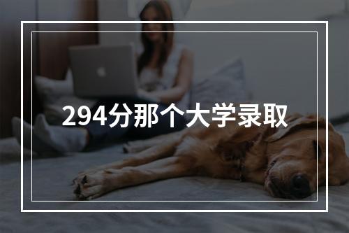 294分那个大学录取