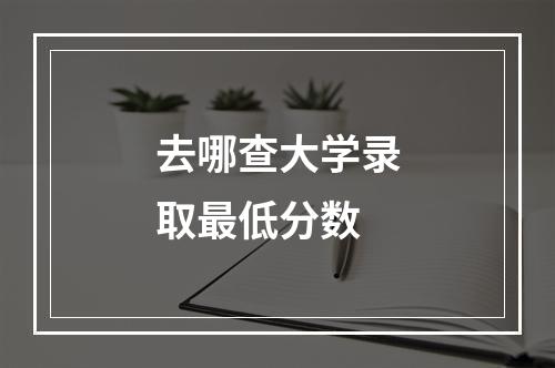 去哪查大学录取最低分数