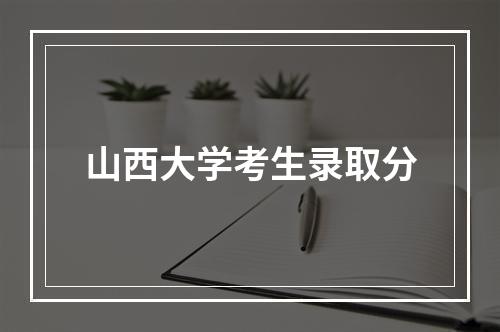 山西大学考生录取分